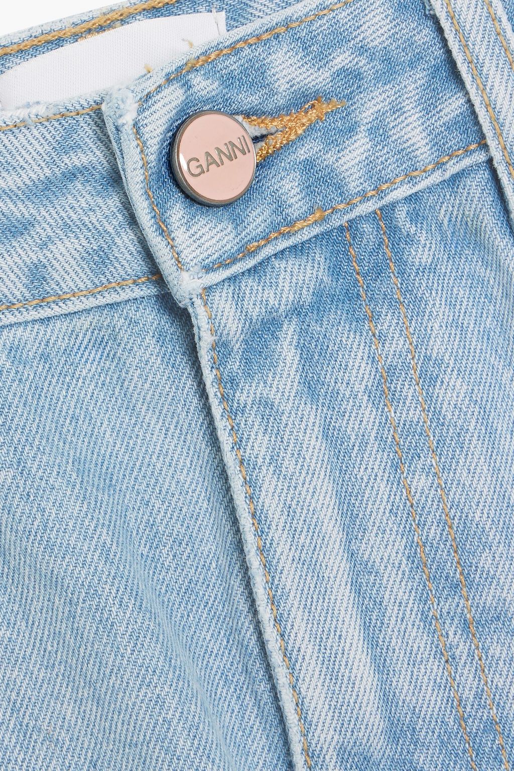 GANNI Cropped faded tapered jeans
