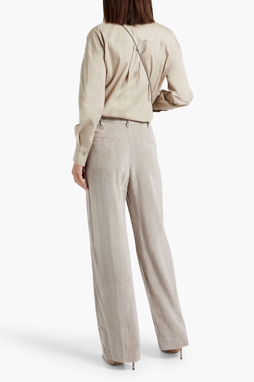 BRUNELLO CUCINELLI Bead-embellished cotton-blend poplin shirt