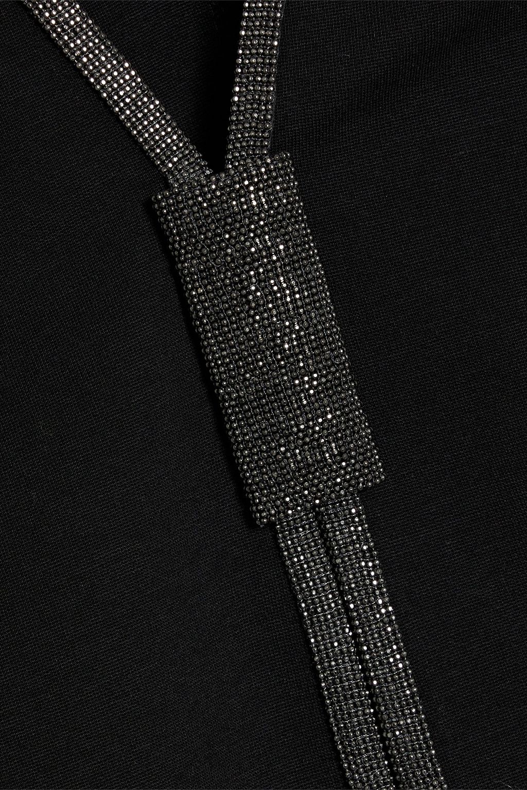 BRUNELLO CUCINELLI Bead-embellished cotton-blend jersey midi dress