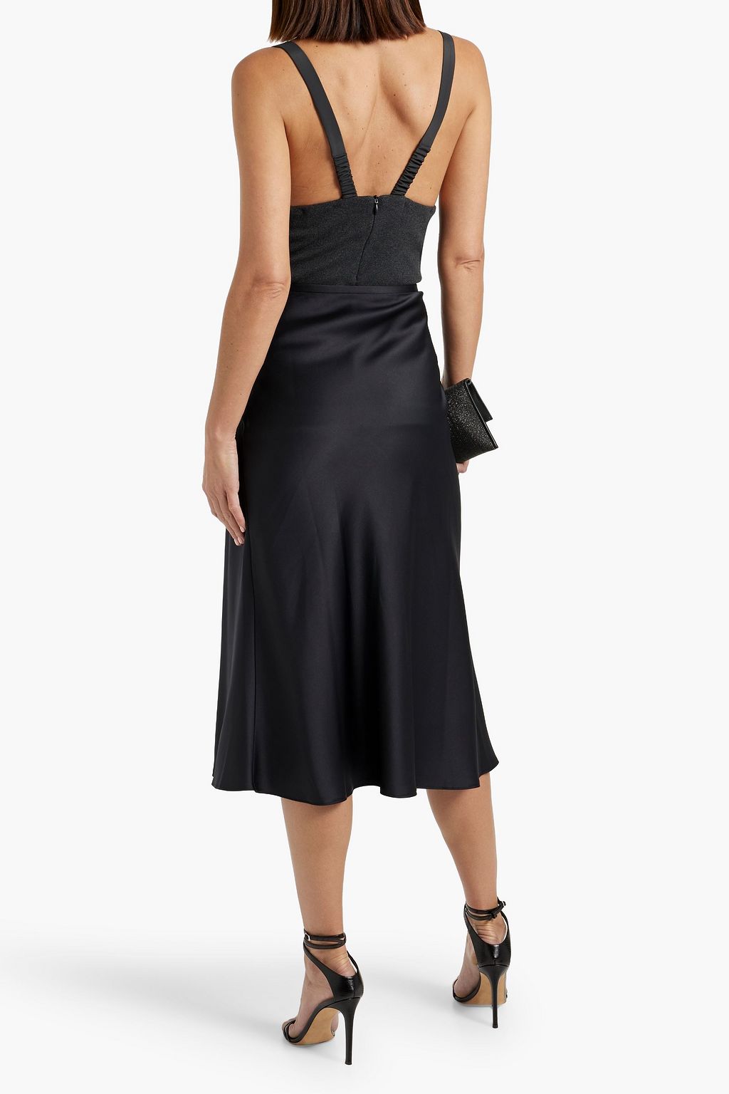 BRUNELLO CUCINELLI Bead-embellished ribbed cotton-blend top
