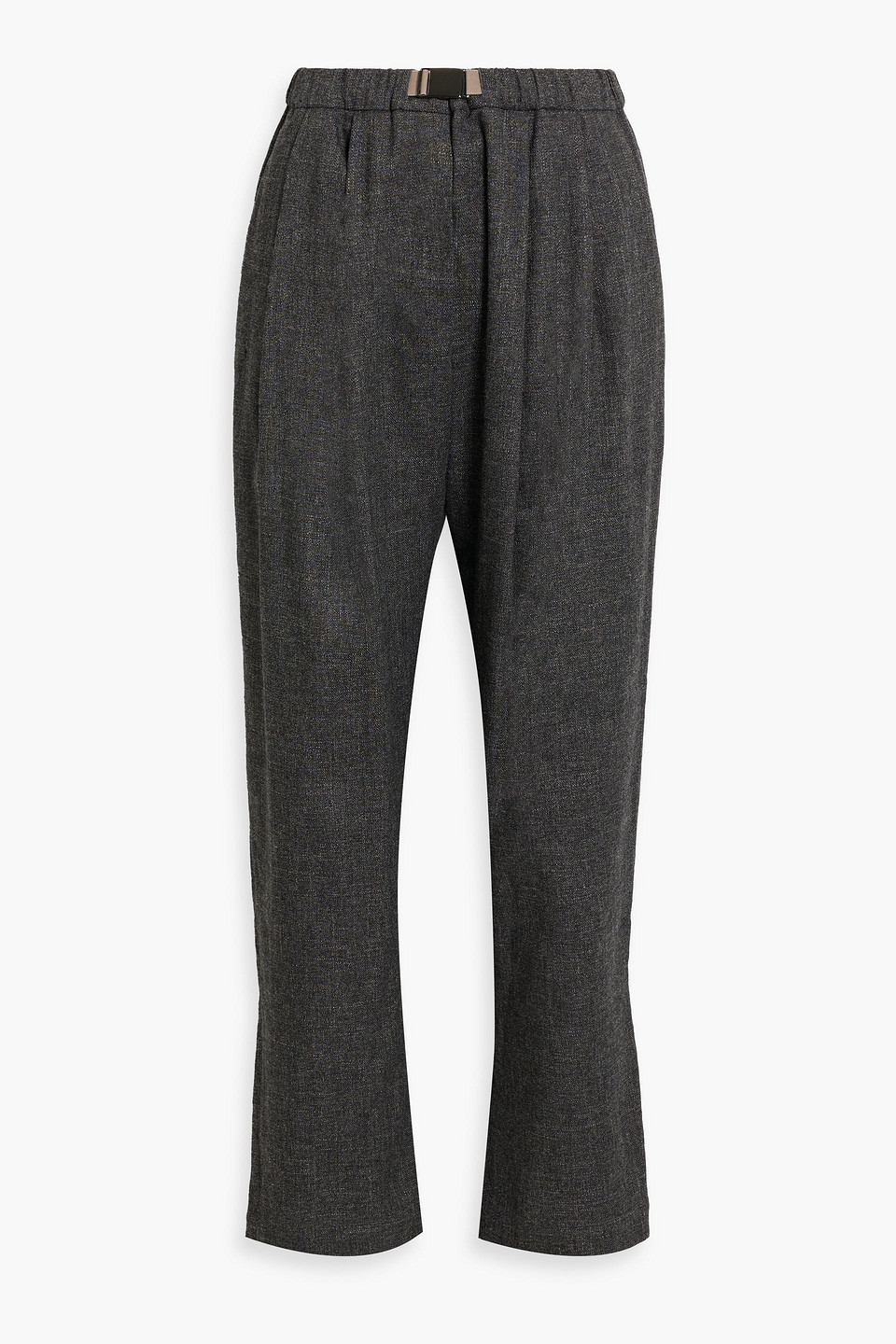 Brunello Cucinelli Trousers Elastic Waistband Contrast Stitching In Charcoal