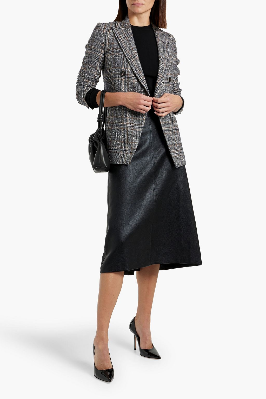 BRUNELLO CUCINELLI Leather midi skirt
