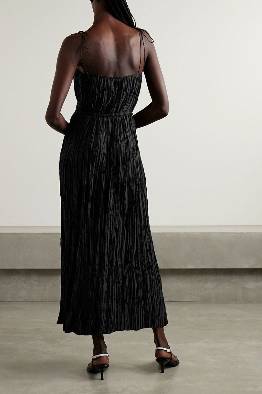 ULLA JOHNSON Orla plissé-habotai midi dress