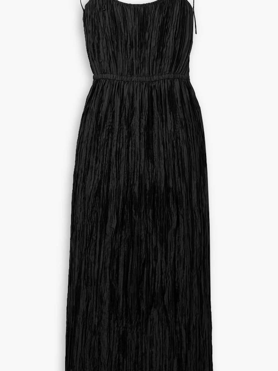 orla plissé-habotai midi dress
