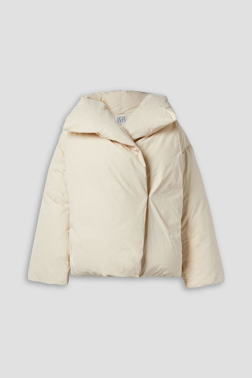Totême Signature Cotton-blend Shell Down Jacket In Ivory