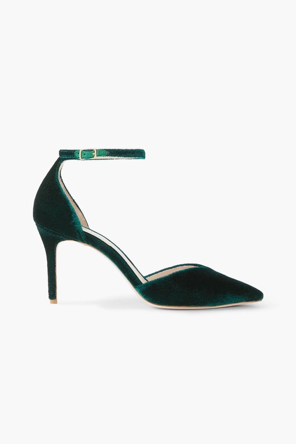 Porte & Paire Velvet Pumps In Emerald