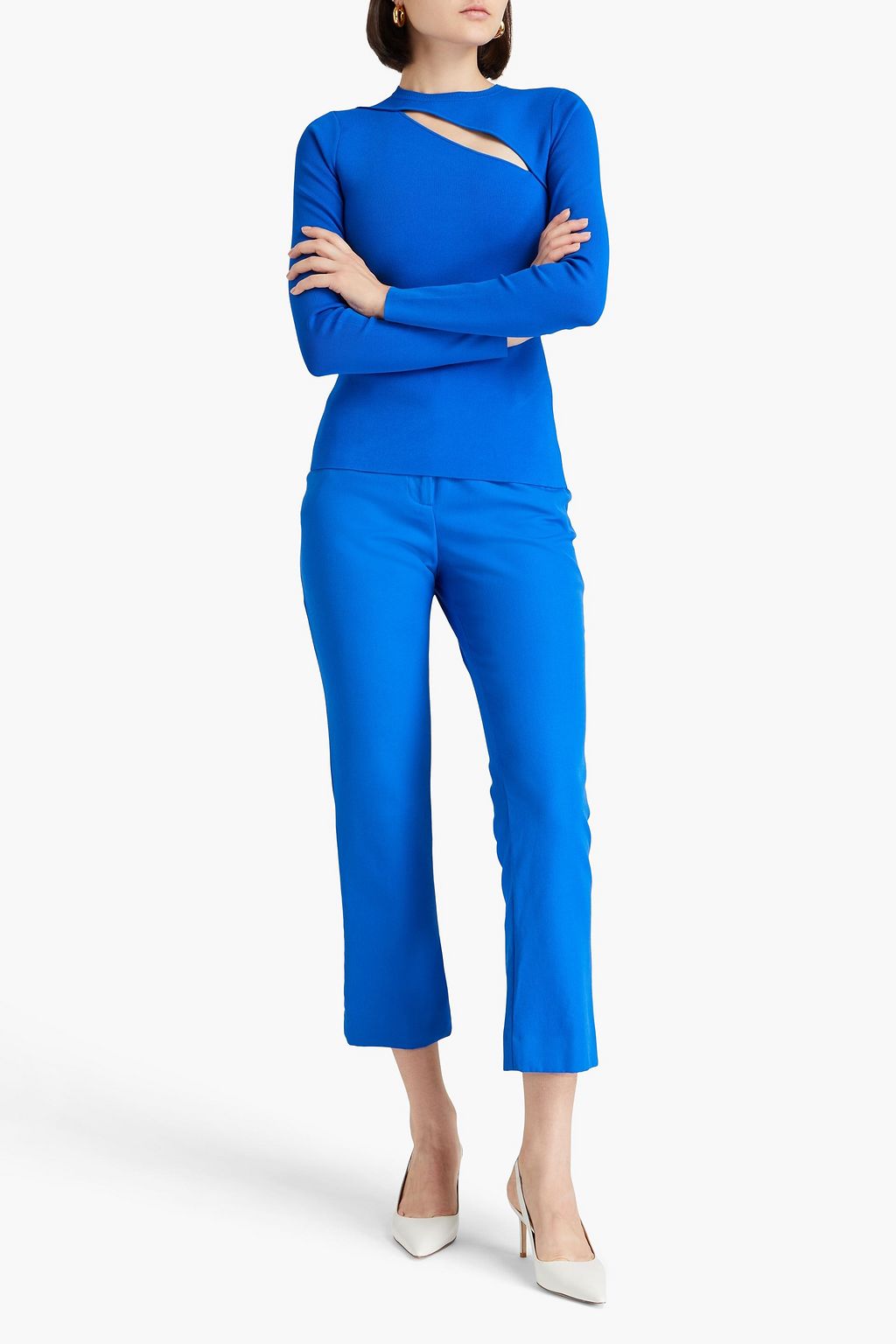 VB BODY VICTORIA BECKHAM 컷아웃 디테일 스트레치 니트 탑