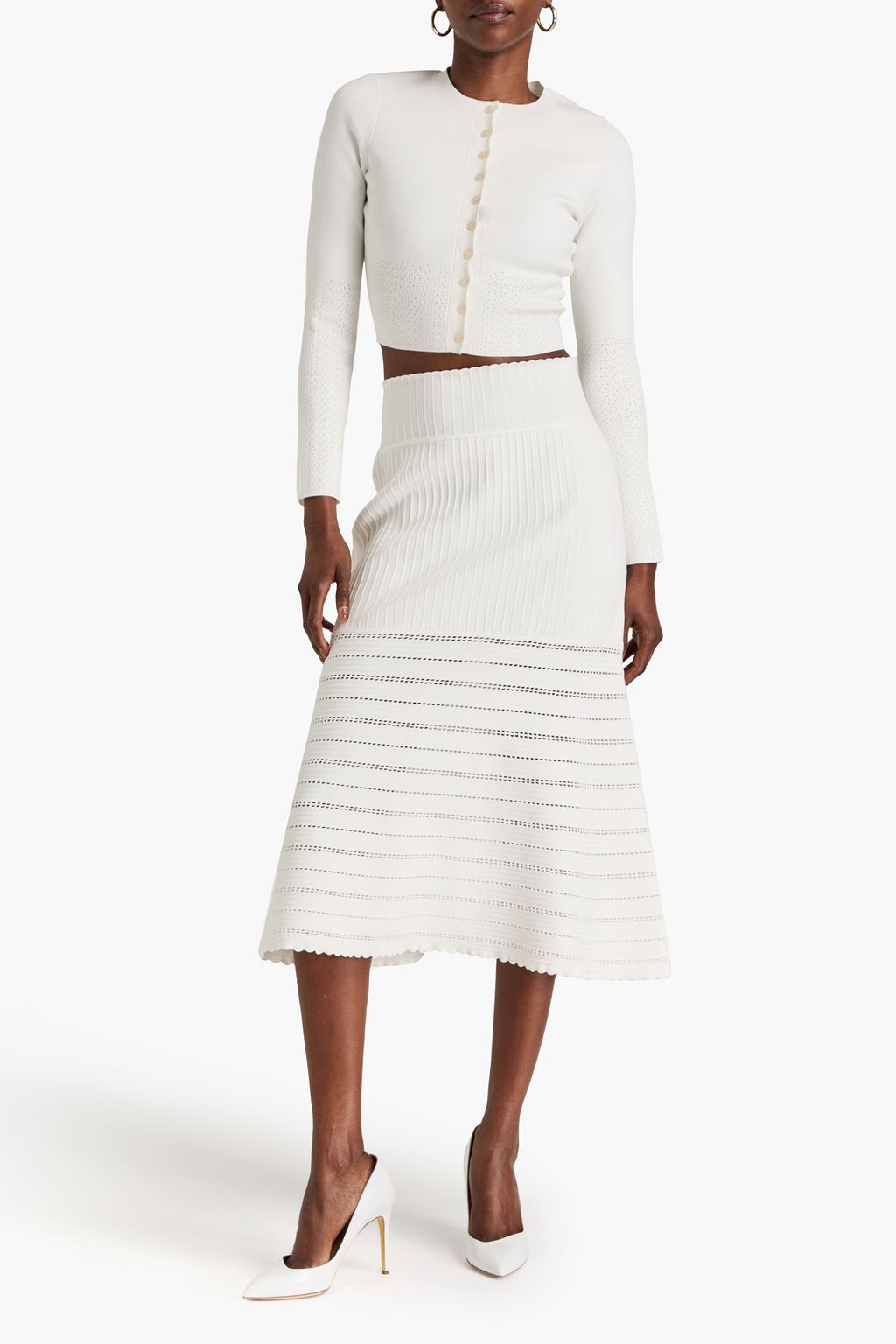 VB BODY VICTORIA BECKHAM كارديغان بحبكة من نسيج مطاط