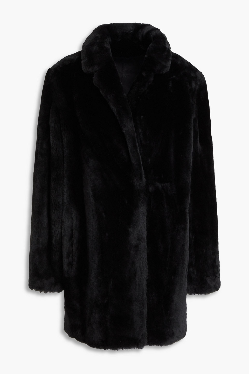 Shop Yves Salomon Shearling Coat In Black
