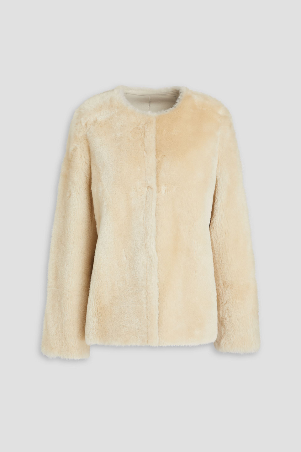 Yves Salomon Shearling Jacket In Cream