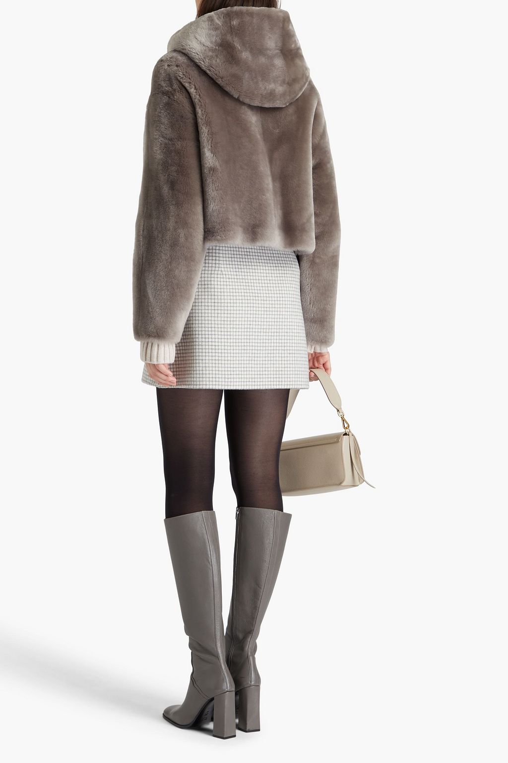 YVES SALOMON Shearling hooded jacket