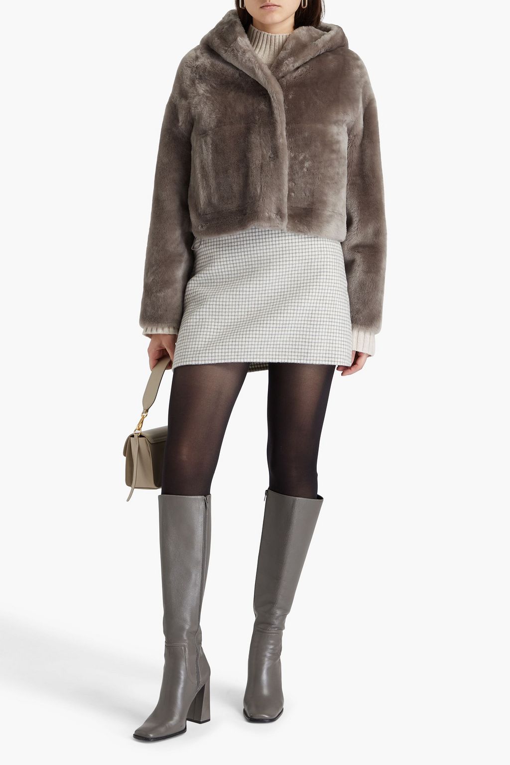 YVES SALOMON Shearling hooded jacket