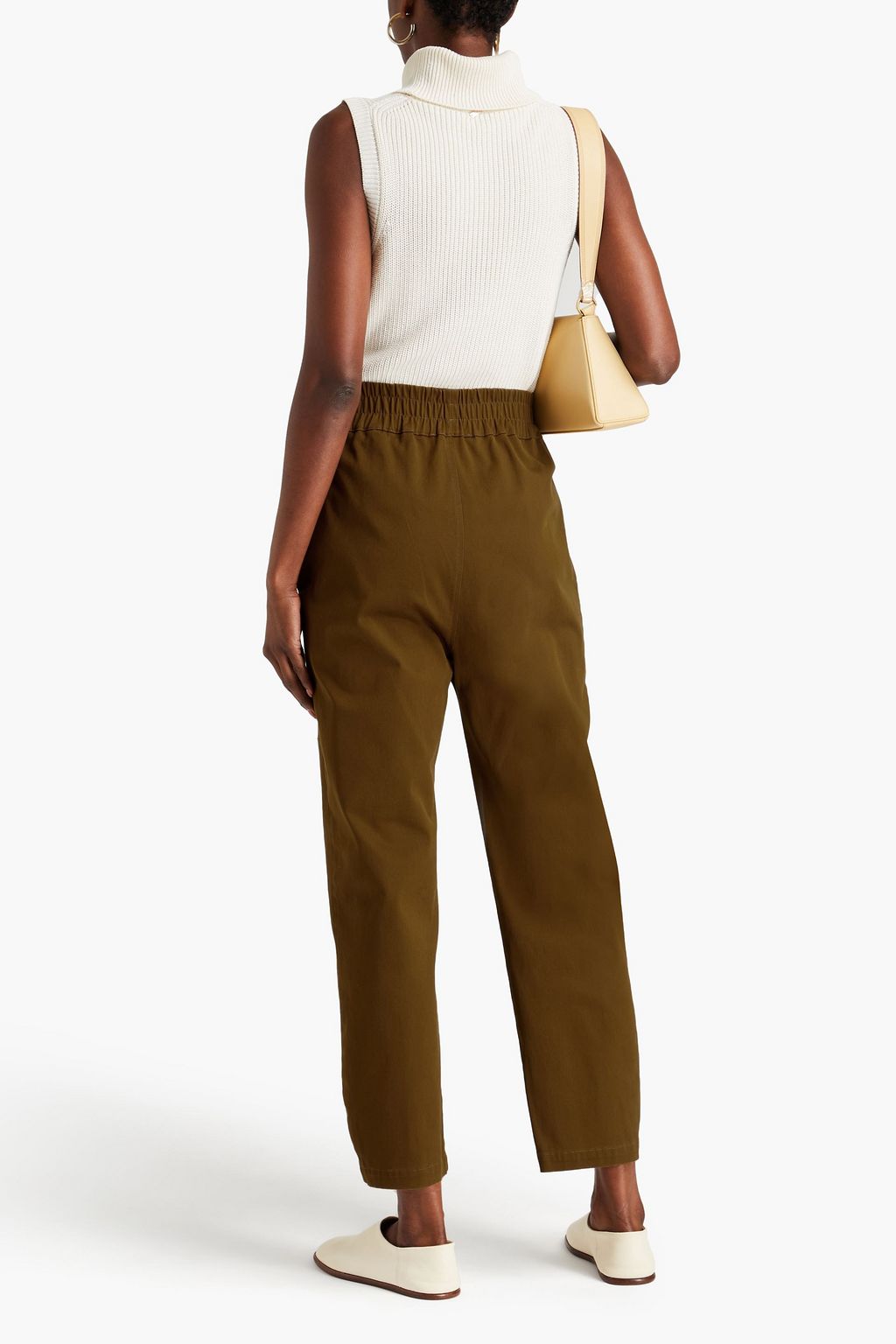 GENTRYPORTOFINO Cropped stretch-cotton twill tapered pants