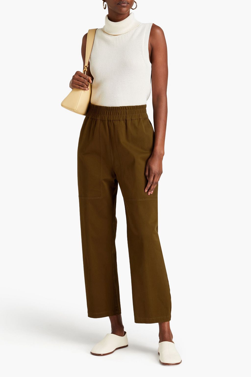 GENTRYPORTOFINO Cropped stretch-cotton twill tapered pants
