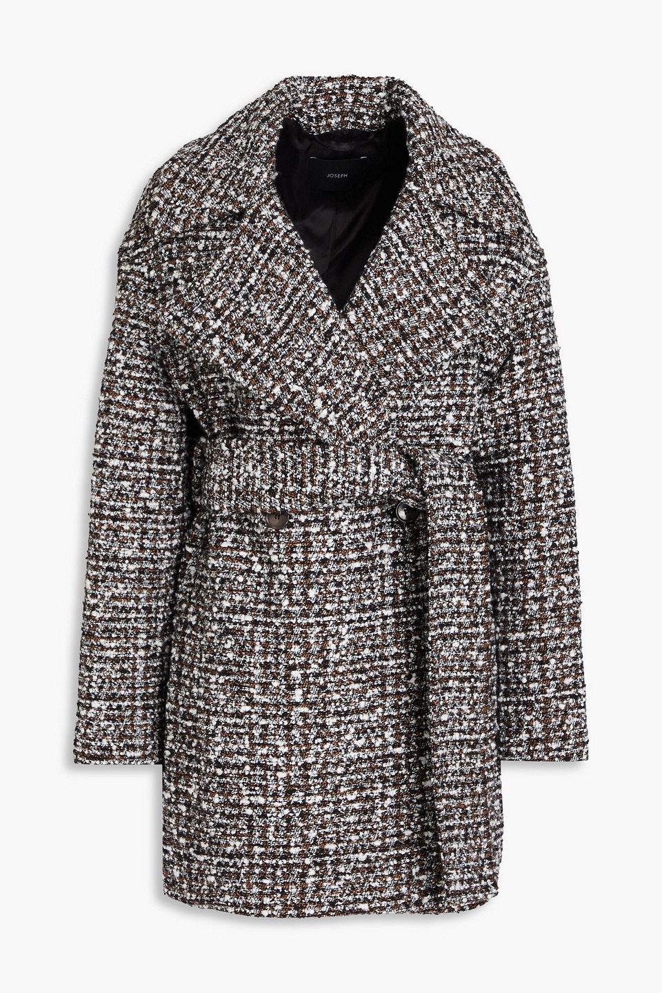 Joseph Bouclé-tweed Coat In Black