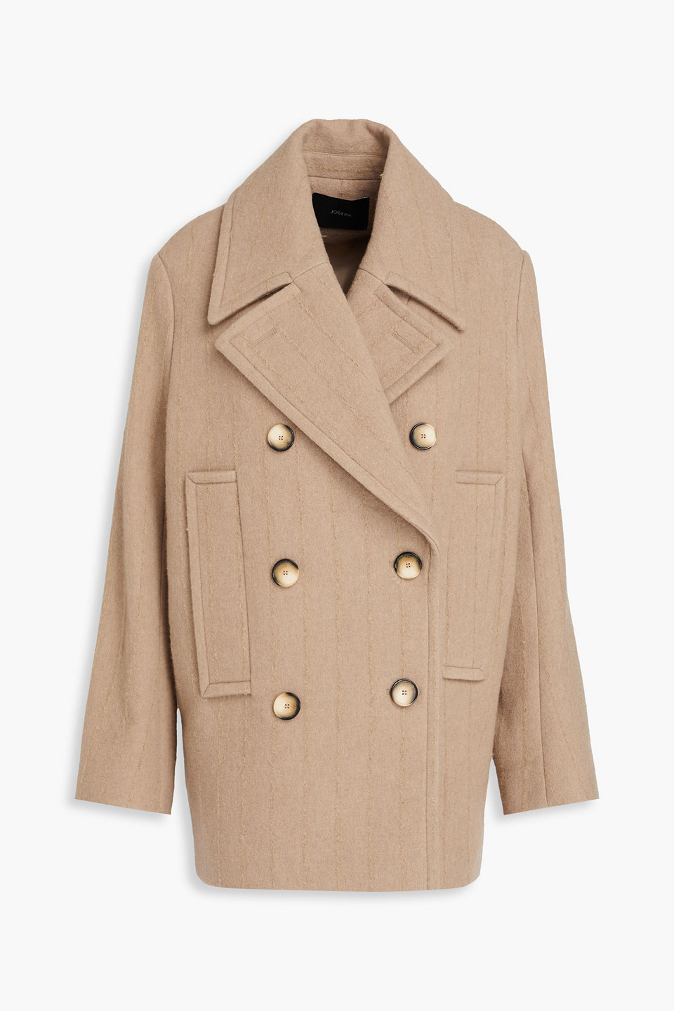 Joseph Double-breasted Wool-blend Coat In Mushroom