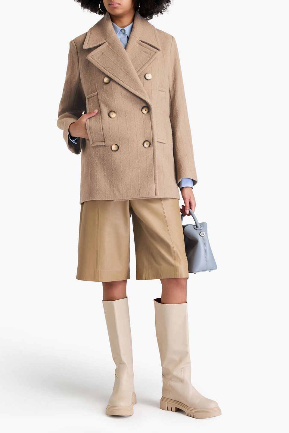 JOSEPH DOUBLE-BREASTED WOOL-BLEND COAT