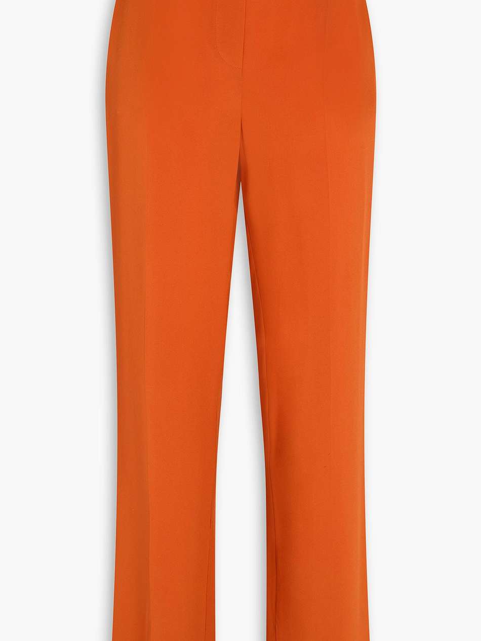 silk crepe de chine straight-leg pants