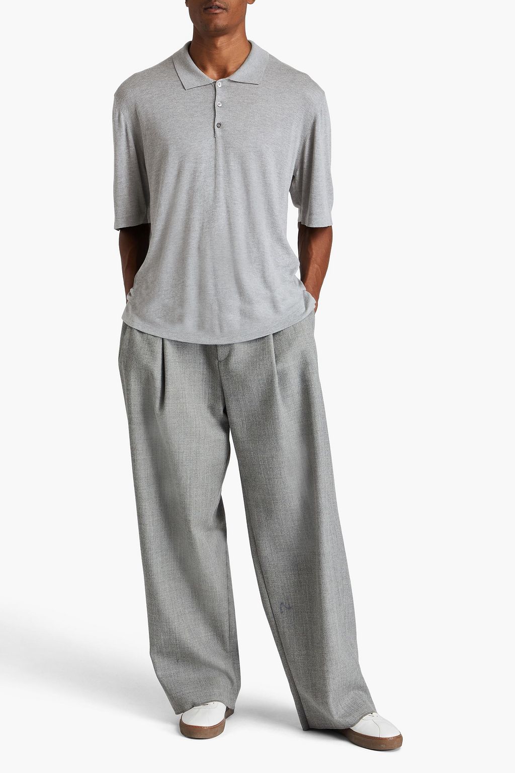 OFFICINE GÉNÉRALE Cotton and Lyocell-blend polo shirt