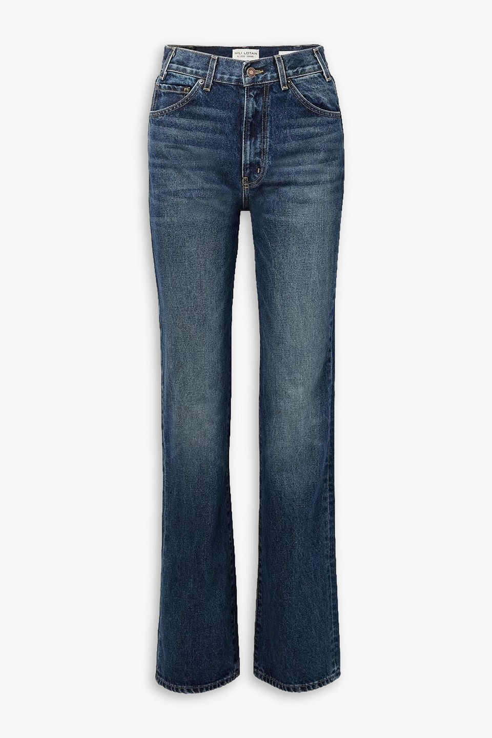 nili lotan - joan high-rise straight-leg jeans - blue - 28
