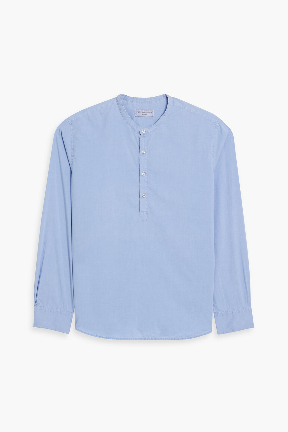 Officine Generale Auguste Cotton-poplin Shirt In Light Blue