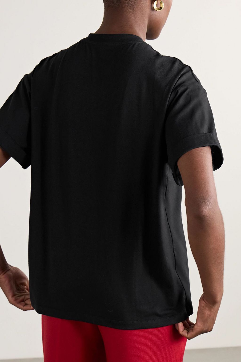 BALMAIN Embellished cotton-jersey T-shirt