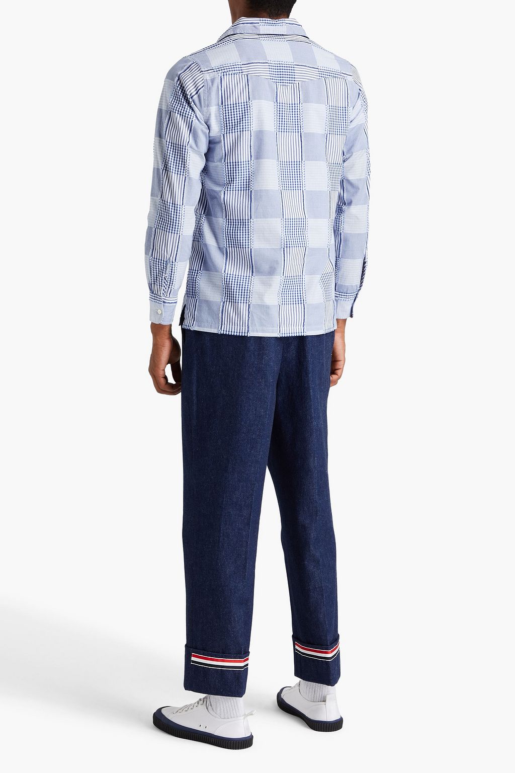 OFFICINE GÉNÉRALE Checked cotton-jacquard shirt