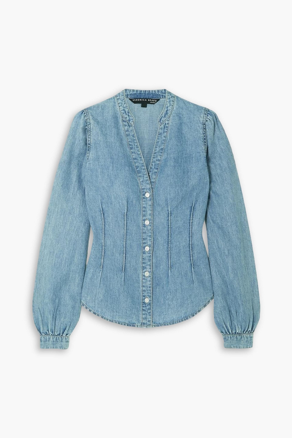 Veronica Beard Sedona Bluse Aus Chambray Aus Einer Baumwoll-lyocellmischung In Hellblauer Denim