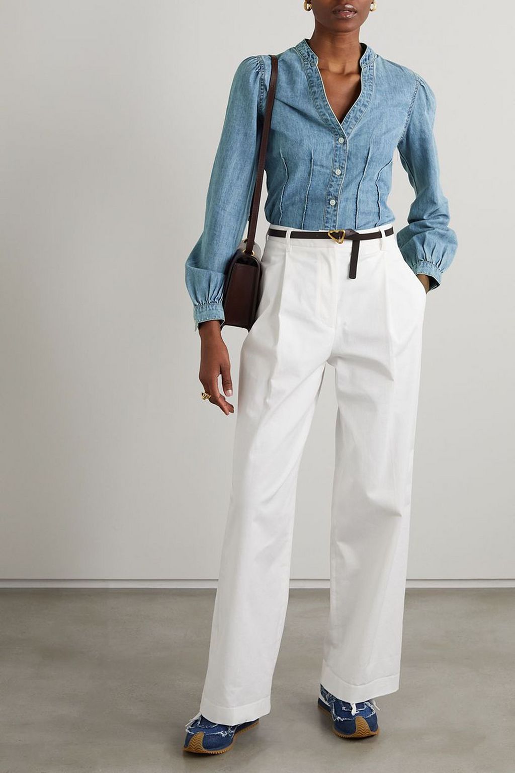 VERONICA BEARD Sedona cotton and Lyocell-blend chambray blouse