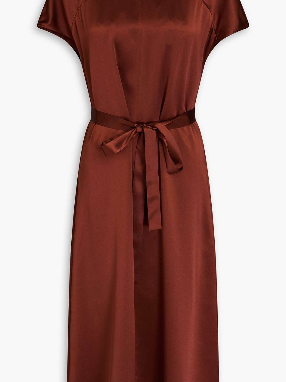 dauphine belted silk-satin midi dress