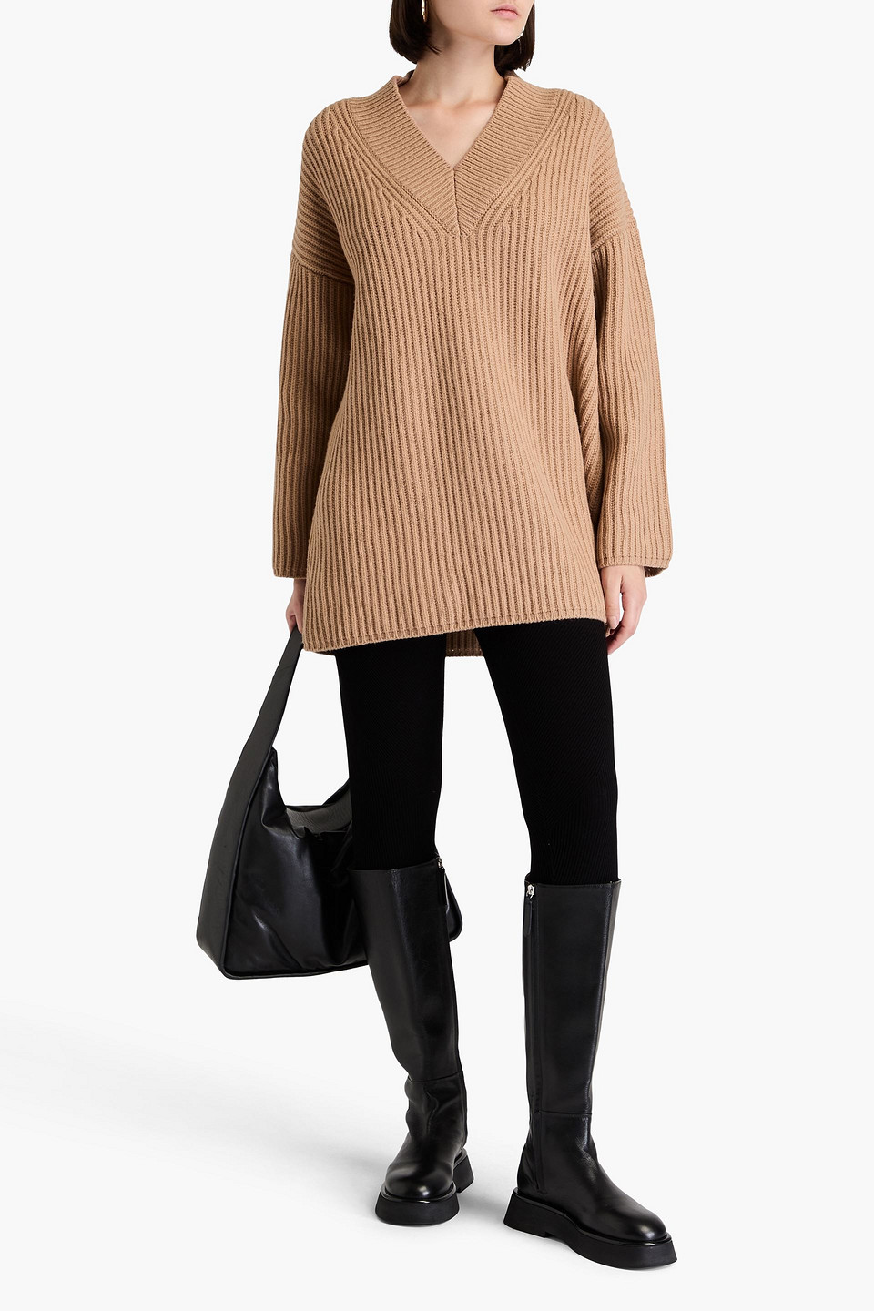Joseph Ribbed Merino Wool Sweater In Sand