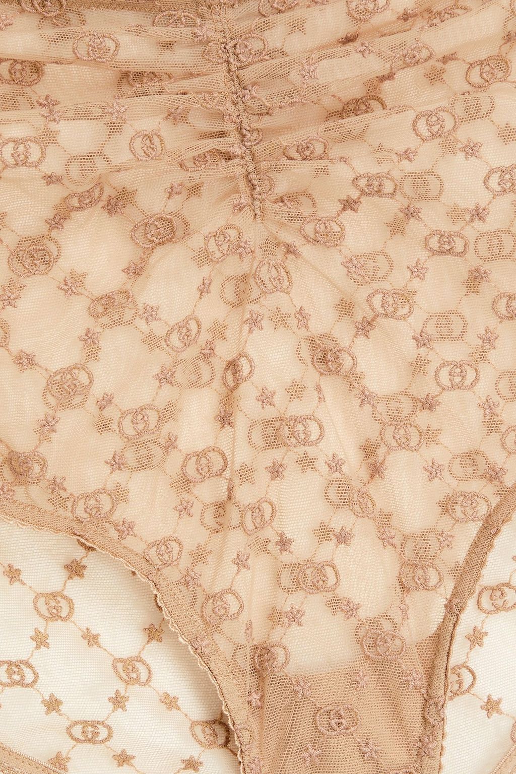 GUCCI حمالة صدر مثلثة الشكل من التول وبتصميم مطرّز