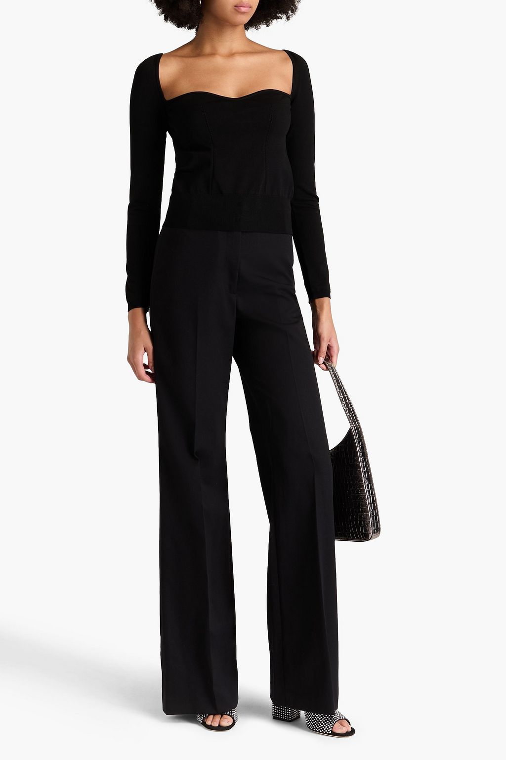 DOLCE&GABBANA بلوزة قصيرة من نسيج مطاط