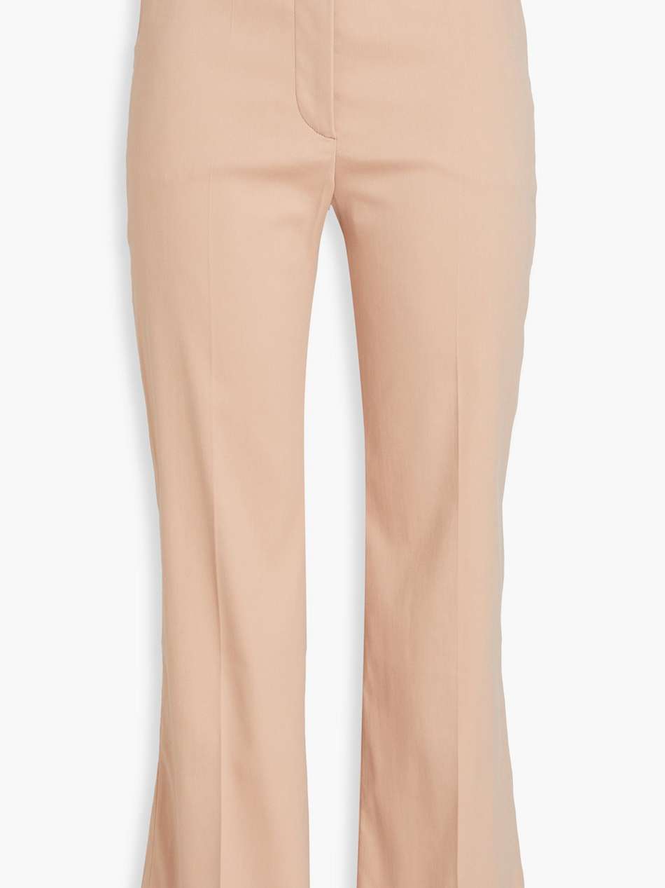 cotton-blend poplin kick-flare pants