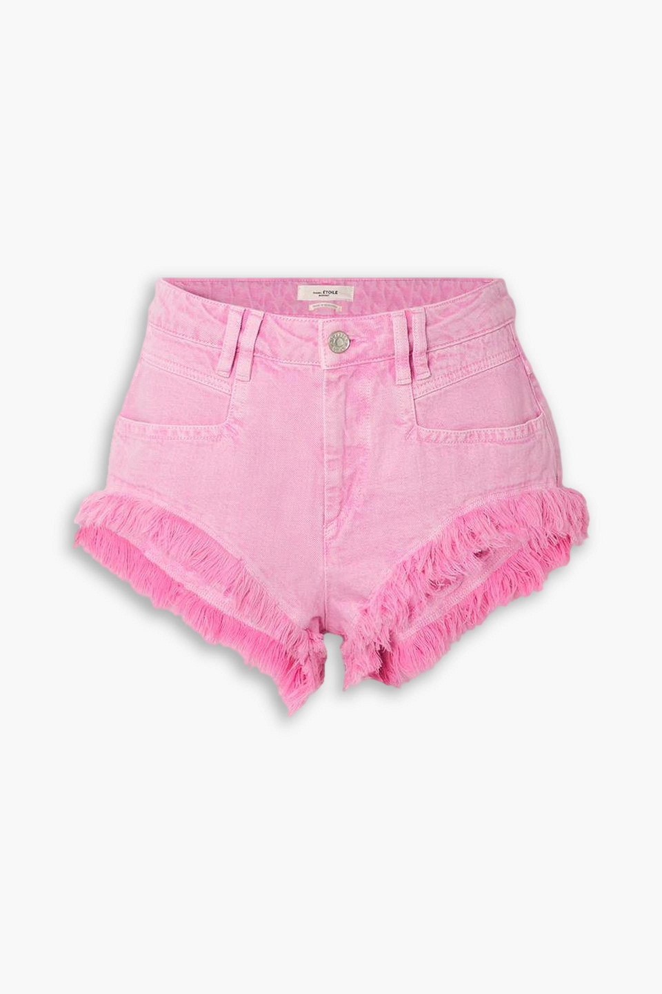 Isabel Marant Étoile Eneidao Frayed Denim Shorts In Pink