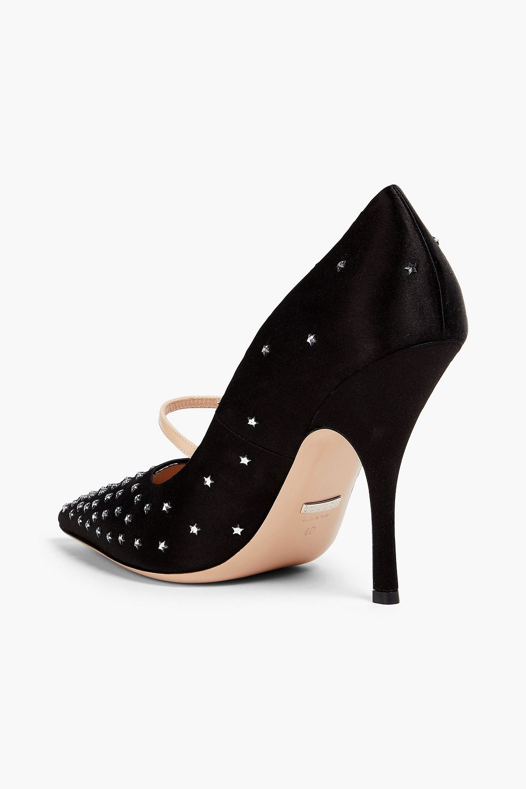 GUCCI Crystal-embellished satin pumps