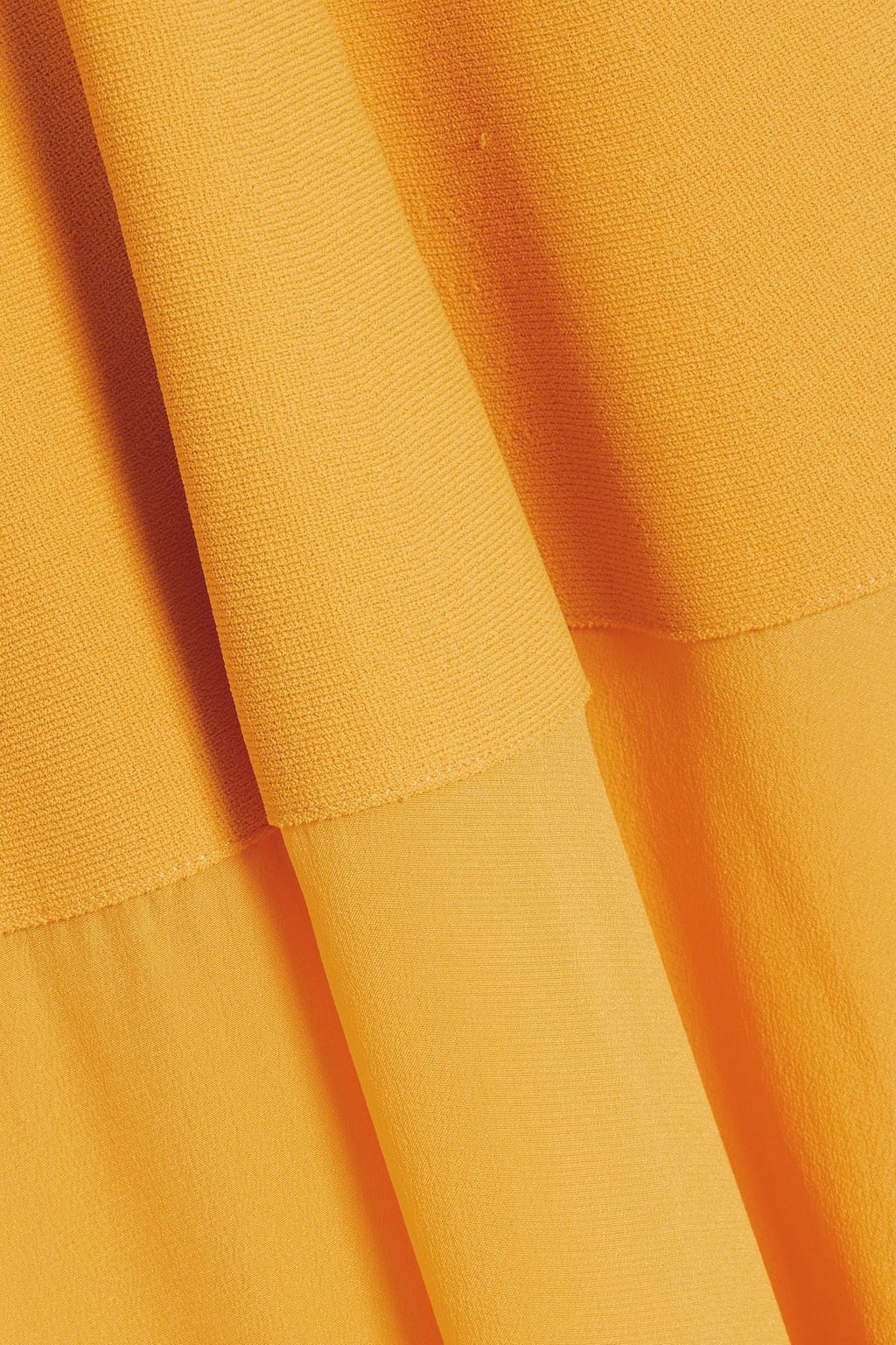 STELLA MCCARTNEY Stretch-knit and silk crepe de chine midi halterneck midi dress