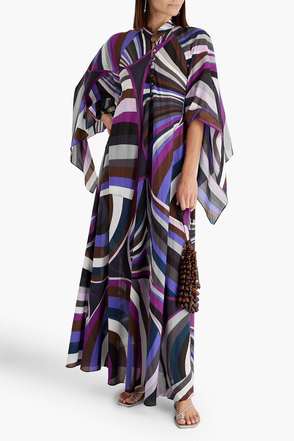 Pucci Printed Cotton-voile Kaftan In Purple