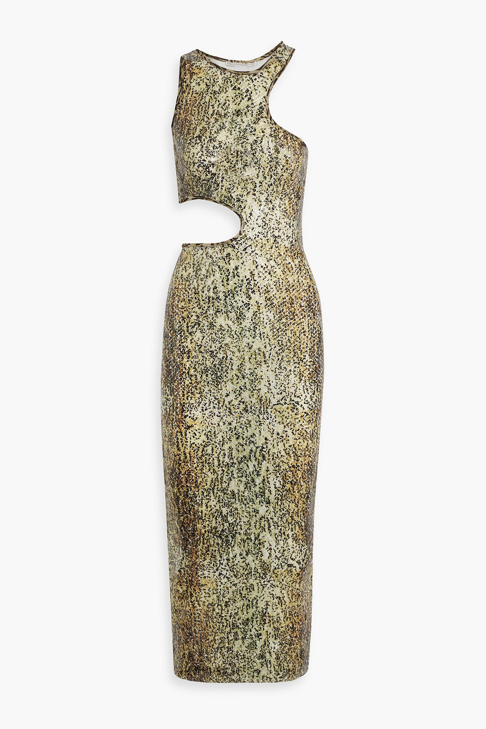Stella Mccartney Sequined Cutout Midi Dress In Animal Print