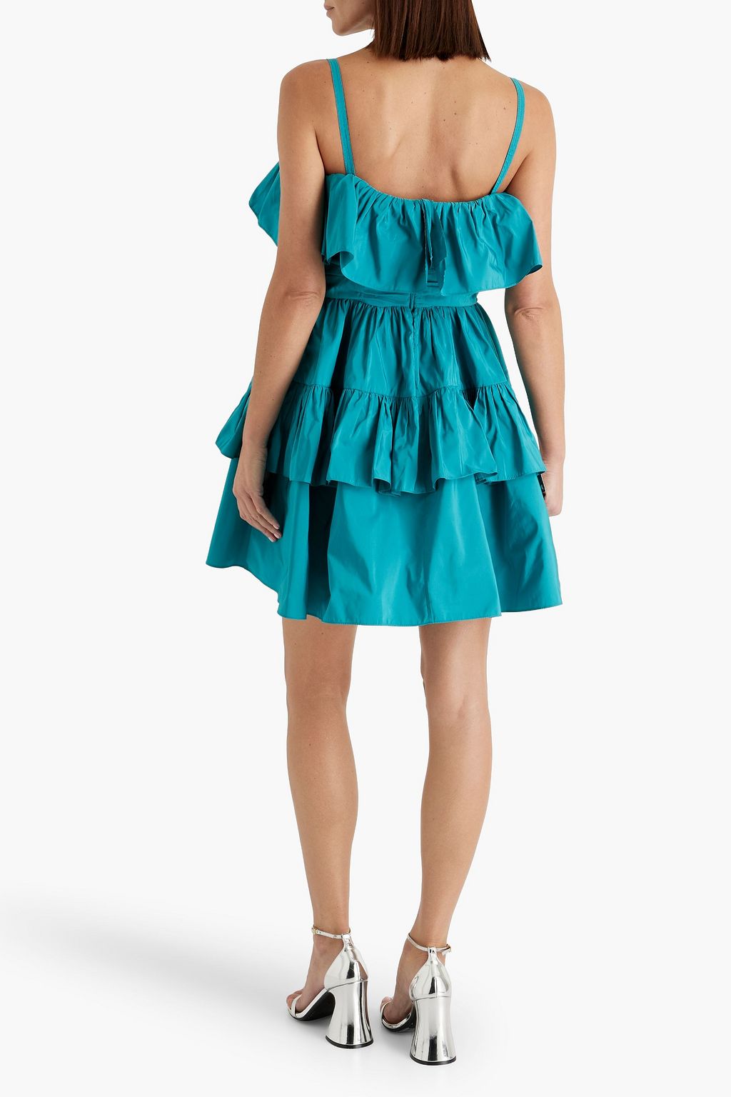 ZUHAIR MURAD Crystal-embellished ruffled taffeta mini dress