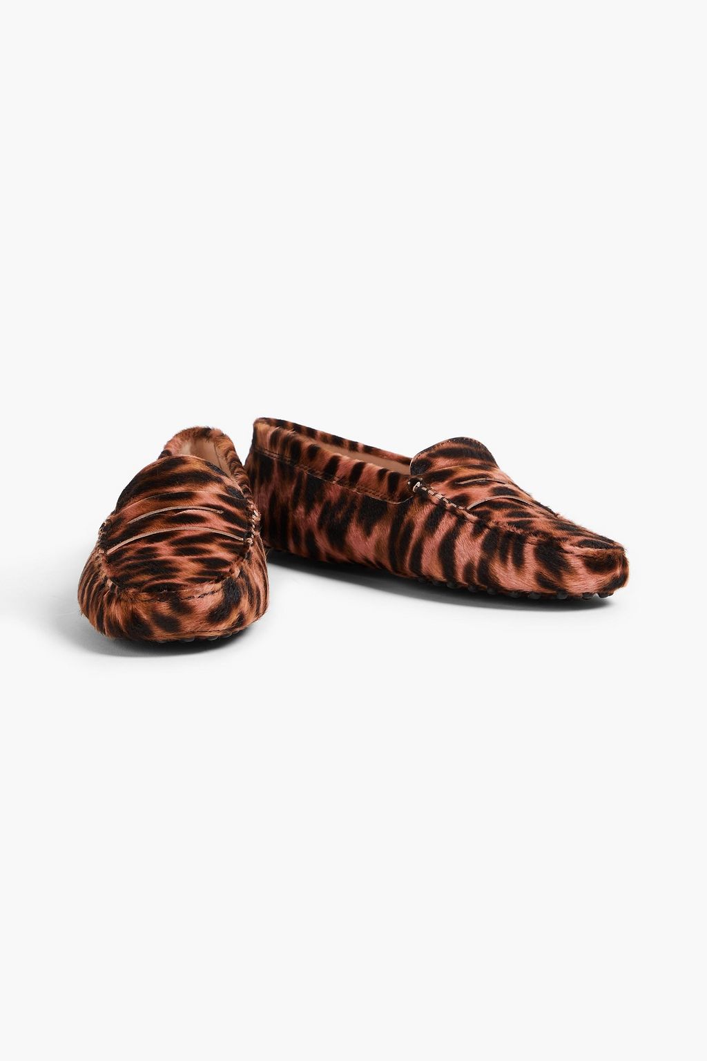 TOD'S حذاء لوفر من وبر العجل مزين بطبعة جلد الفهد