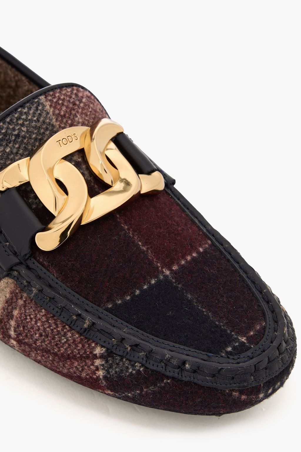 TOD'S حذاء لوفر من الفلانيل بنقشة مربّعات مزركش