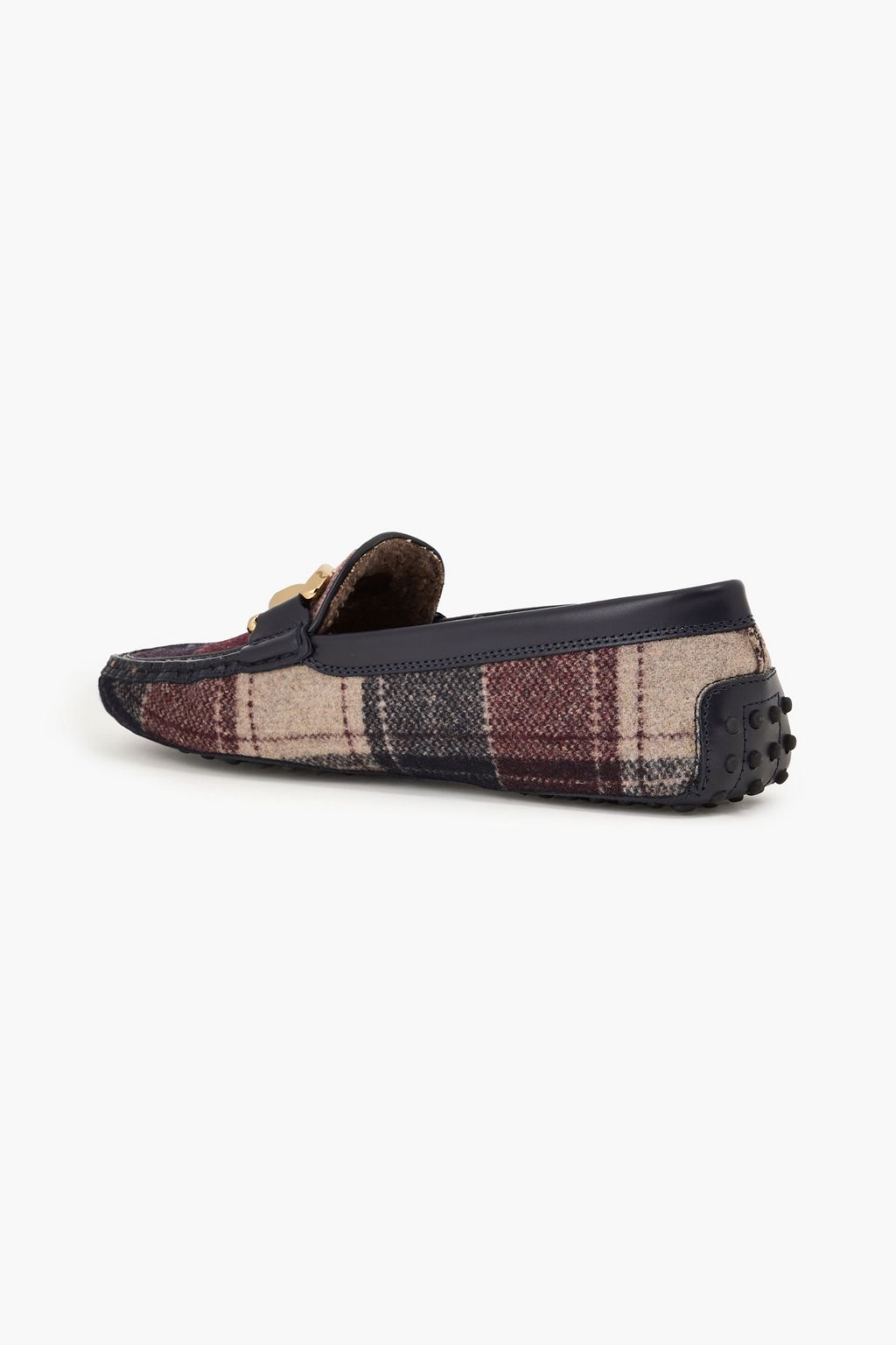 TOD'S حذاء لوفر من الفلانيل بنقشة مربّعات مزركش