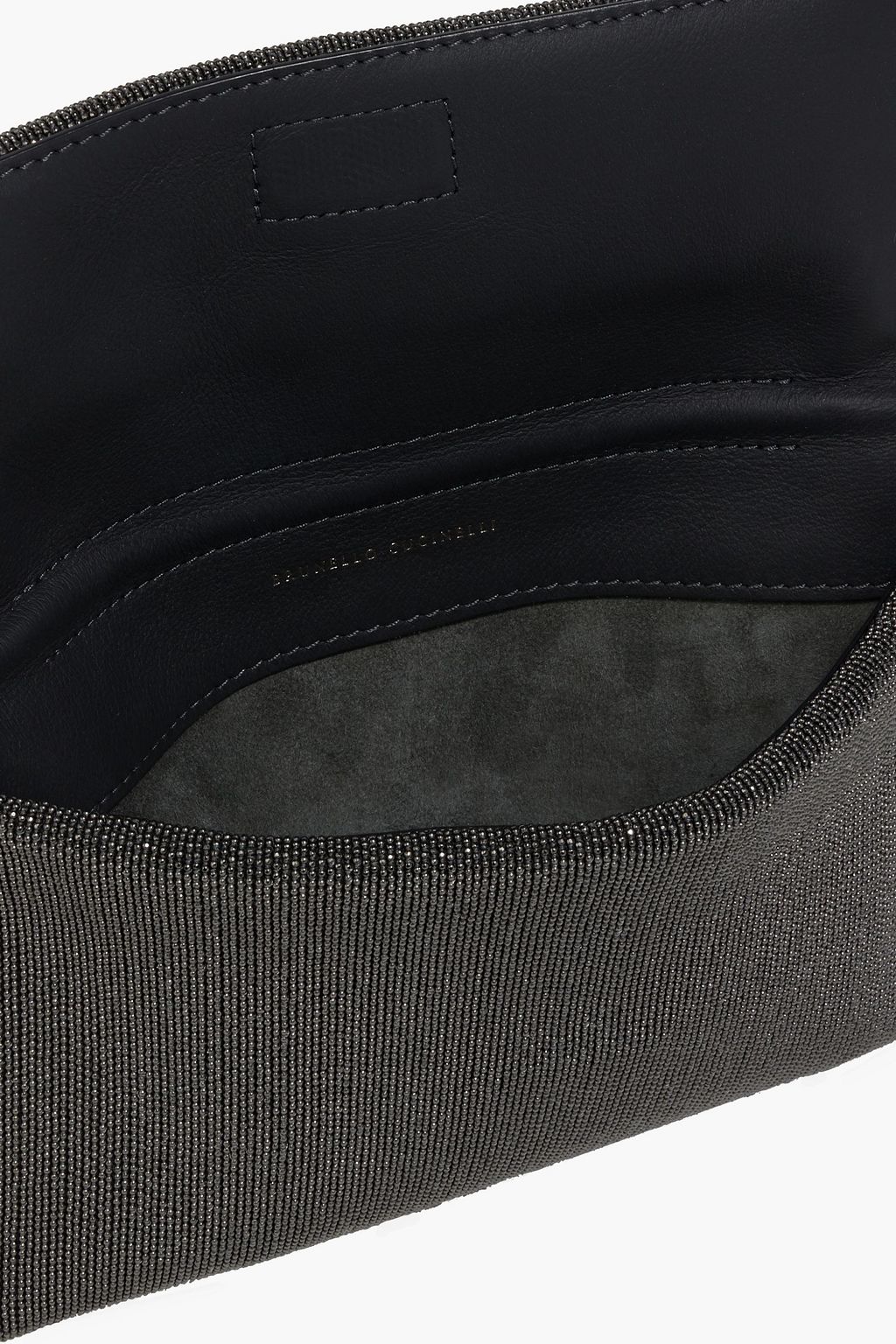 BRUNELLO CUCINELLI Bead-embellished leather cross-body bag