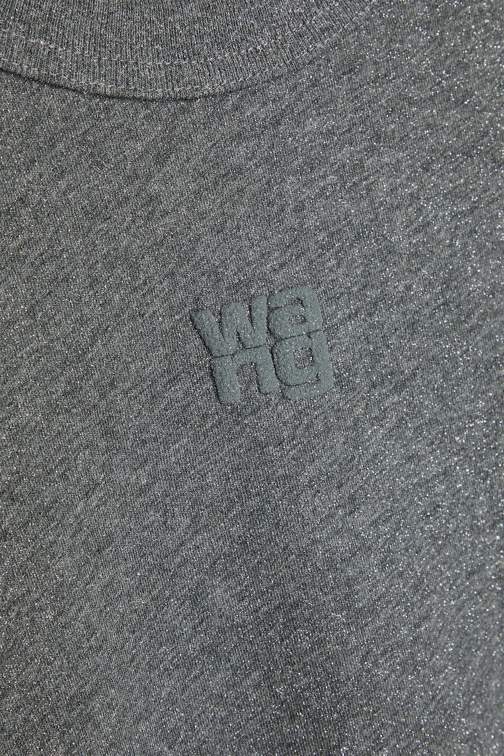 ALEXANDERWANG.T تي شيرت من الجيرسي والقطن مزيّن بالغليتر وبرقعة زخرفية