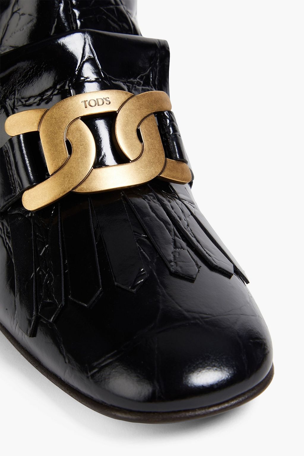 TOD'S Kate クロコ風レザー アンクルブーツ