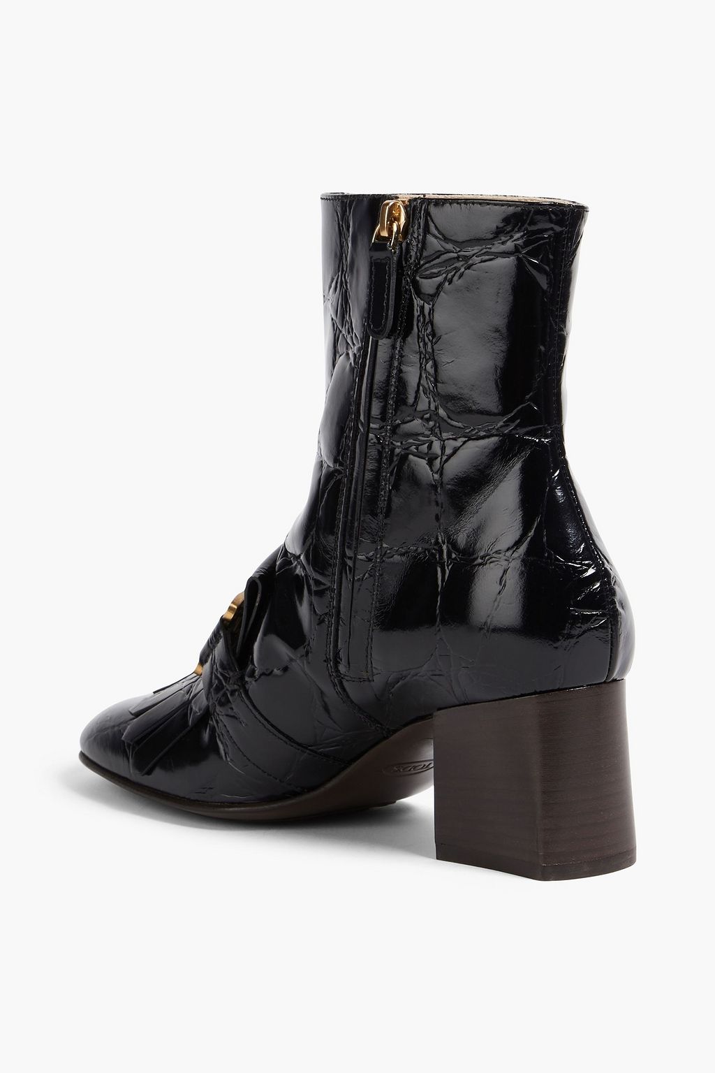 TOD'S Kate クロコ風レザー アンクルブーツ