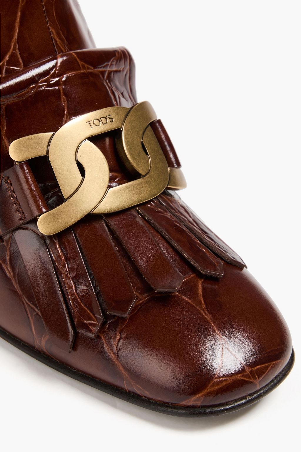 TOD'S Kate クロコ風レザー アンクルブーツ