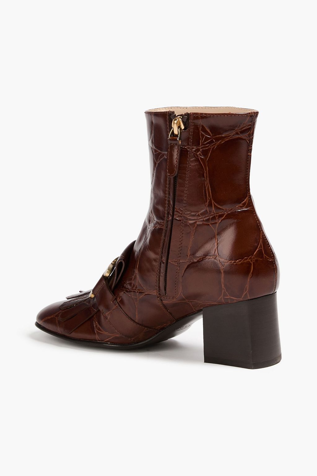 TOD'S Kate クロコ風レザー アンクルブーツ