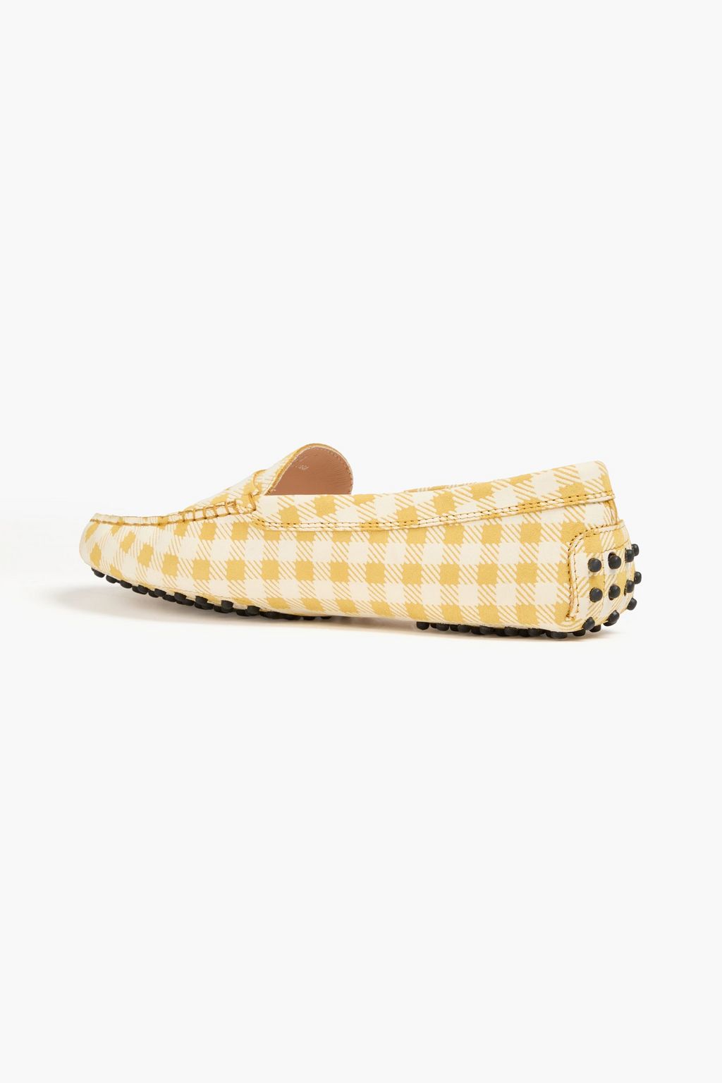 TOD'S حذاء لوفر Gommino من الجلد بطبعة مربعات